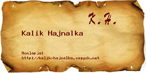 Kalik Hajnalka névjegykártya